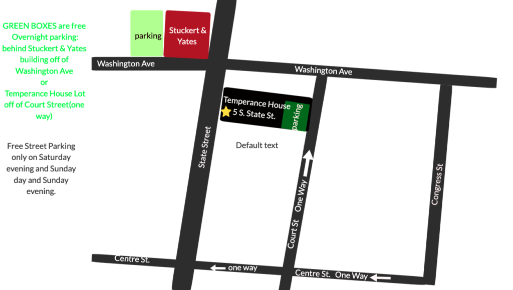 Map of overnight parking areas near the inn